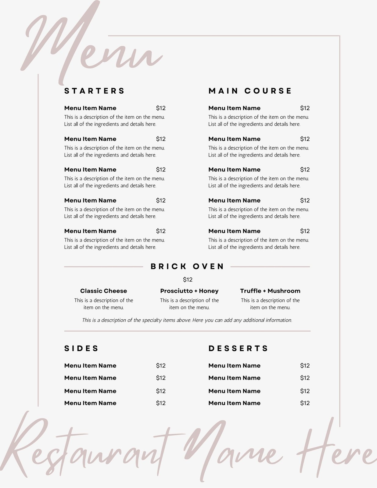 Free, customizable, delectable cafe menu | Canva