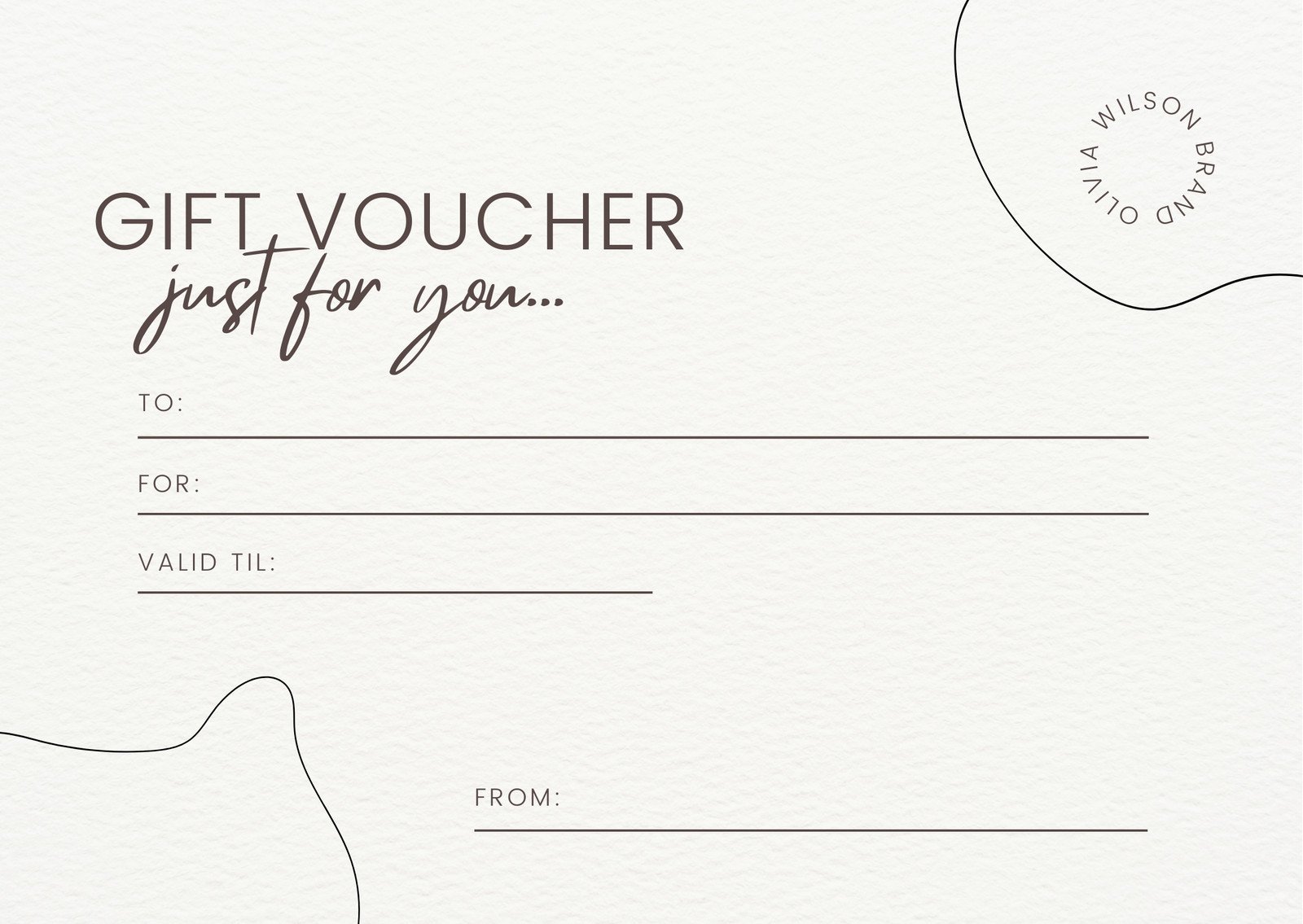 Beige Minimal Paper Texture Modern Business Gift Voucher Card Gift Certificate