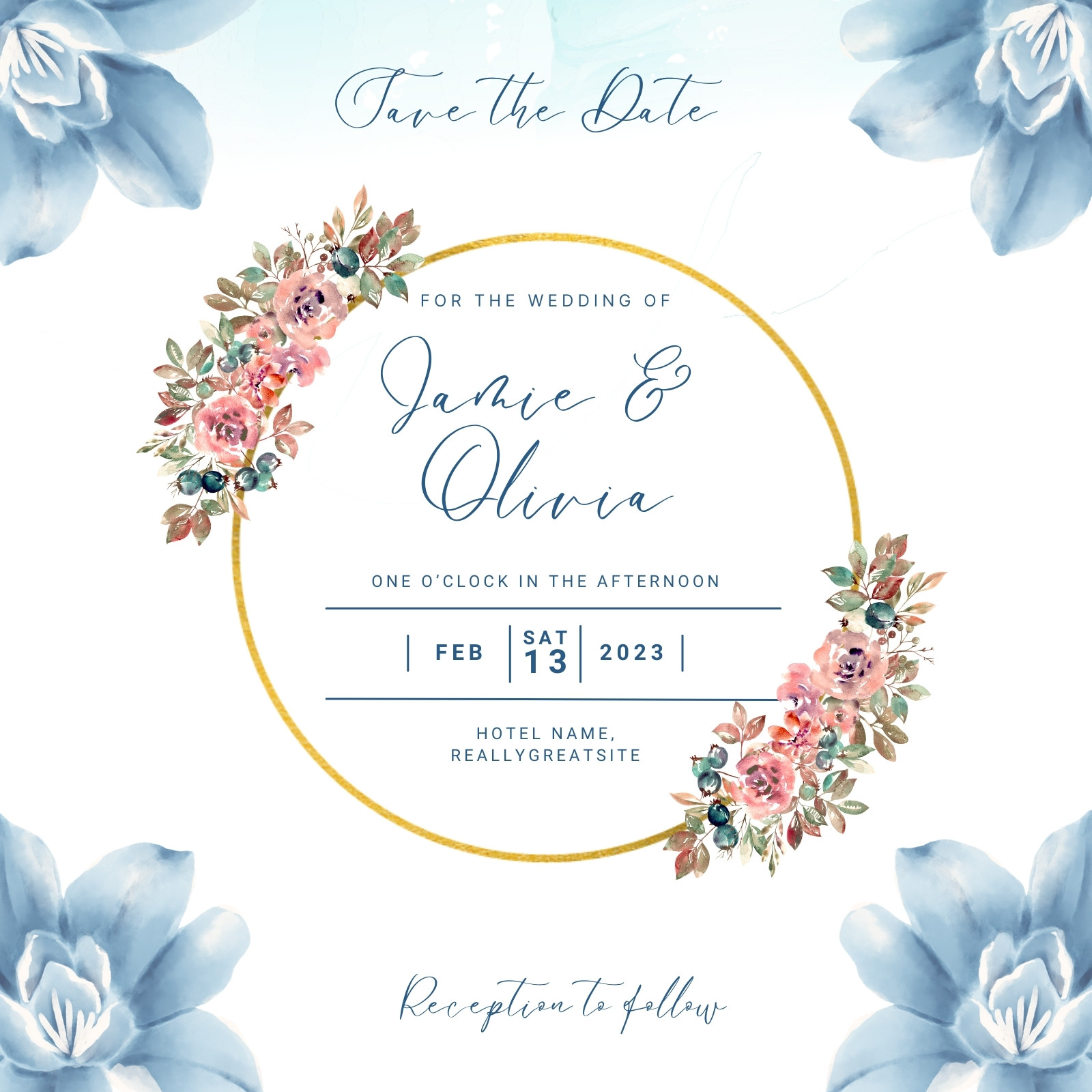 Free wedding reception invitation templates to edit | Canva