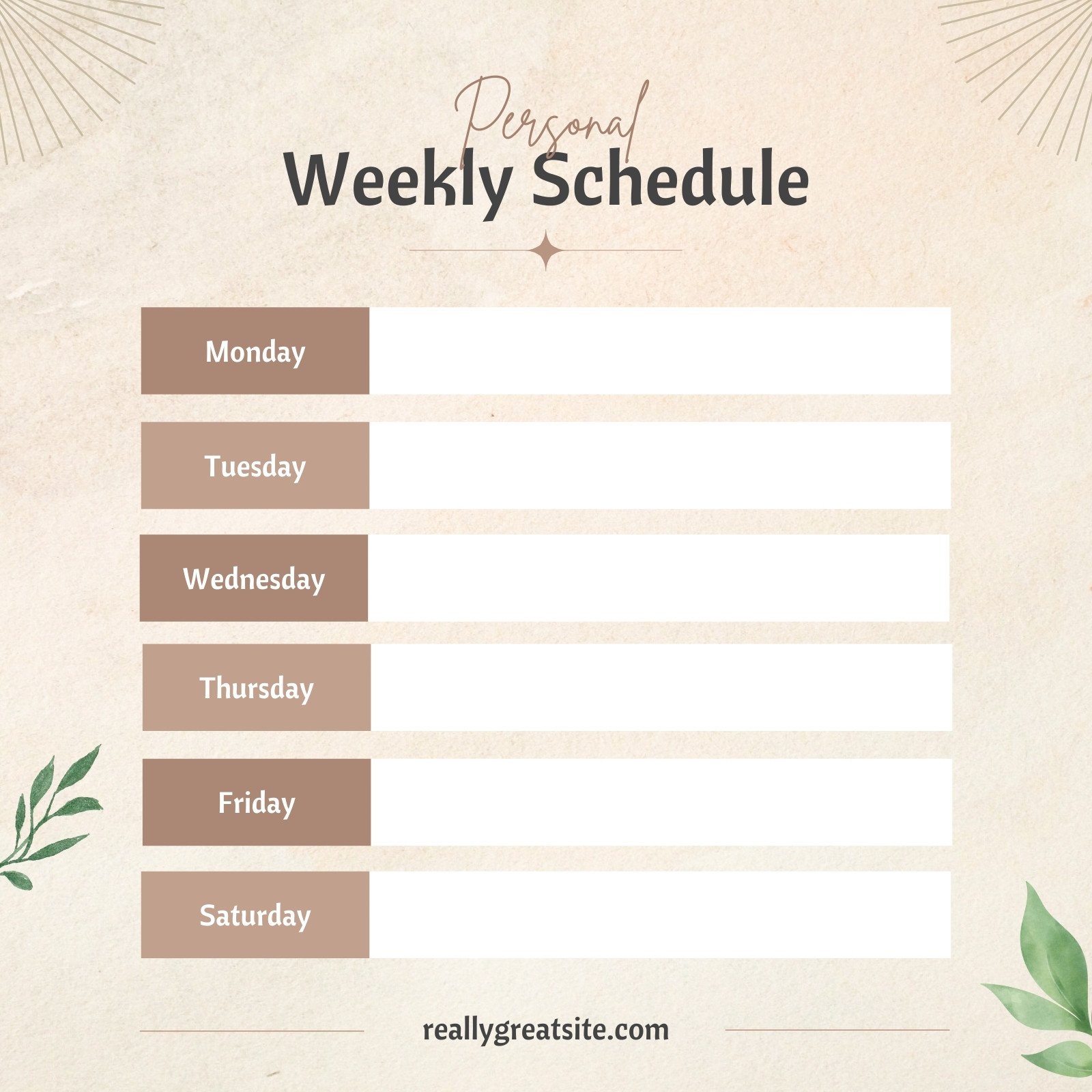 Weekly Schedule Instagram Post