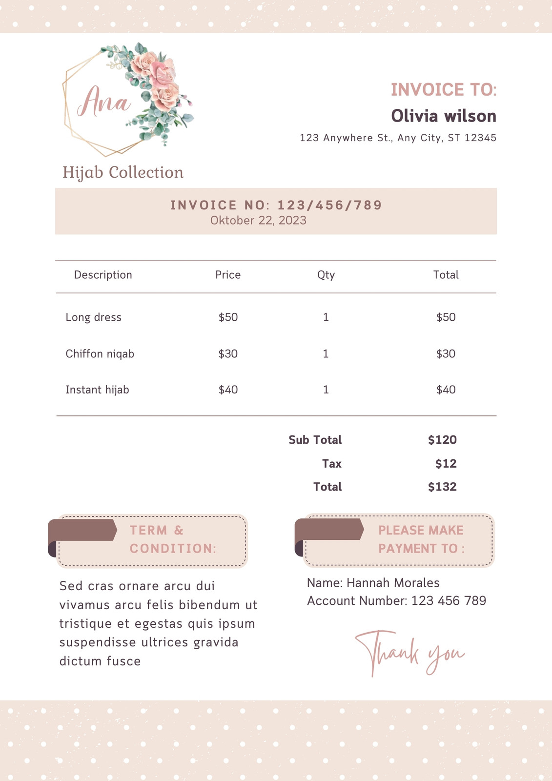 Page 3 - Free custom printable commercial invoice templates | Canva