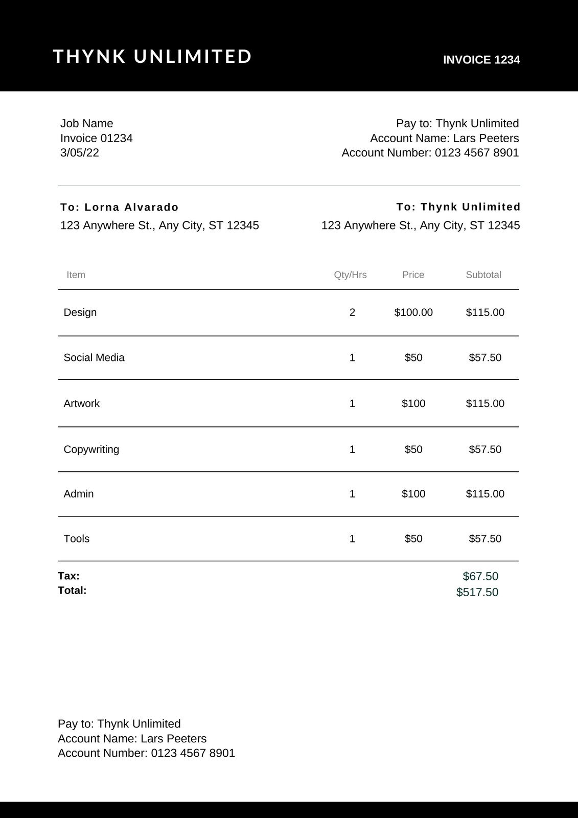 Page 2 - Free custom printable business invoice templates | Canva