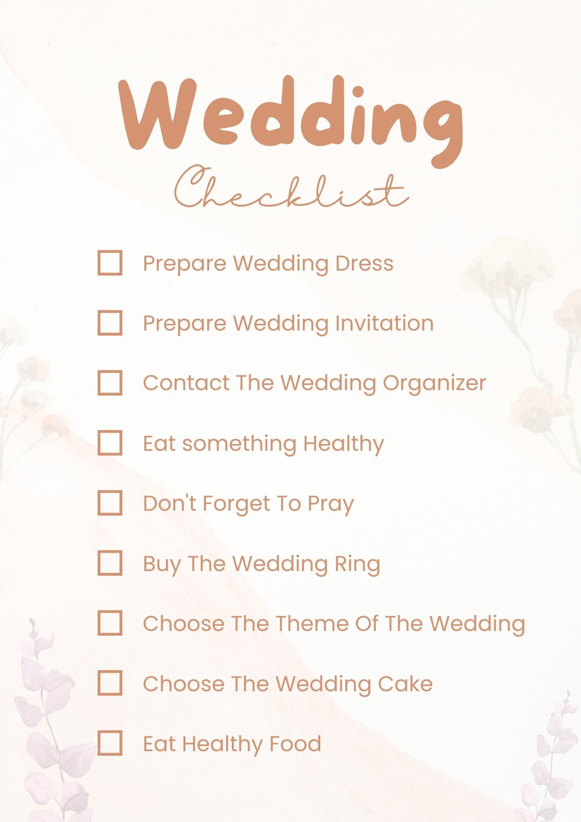 Customize 116+ Wedding Checklist Templates Online - Canva
