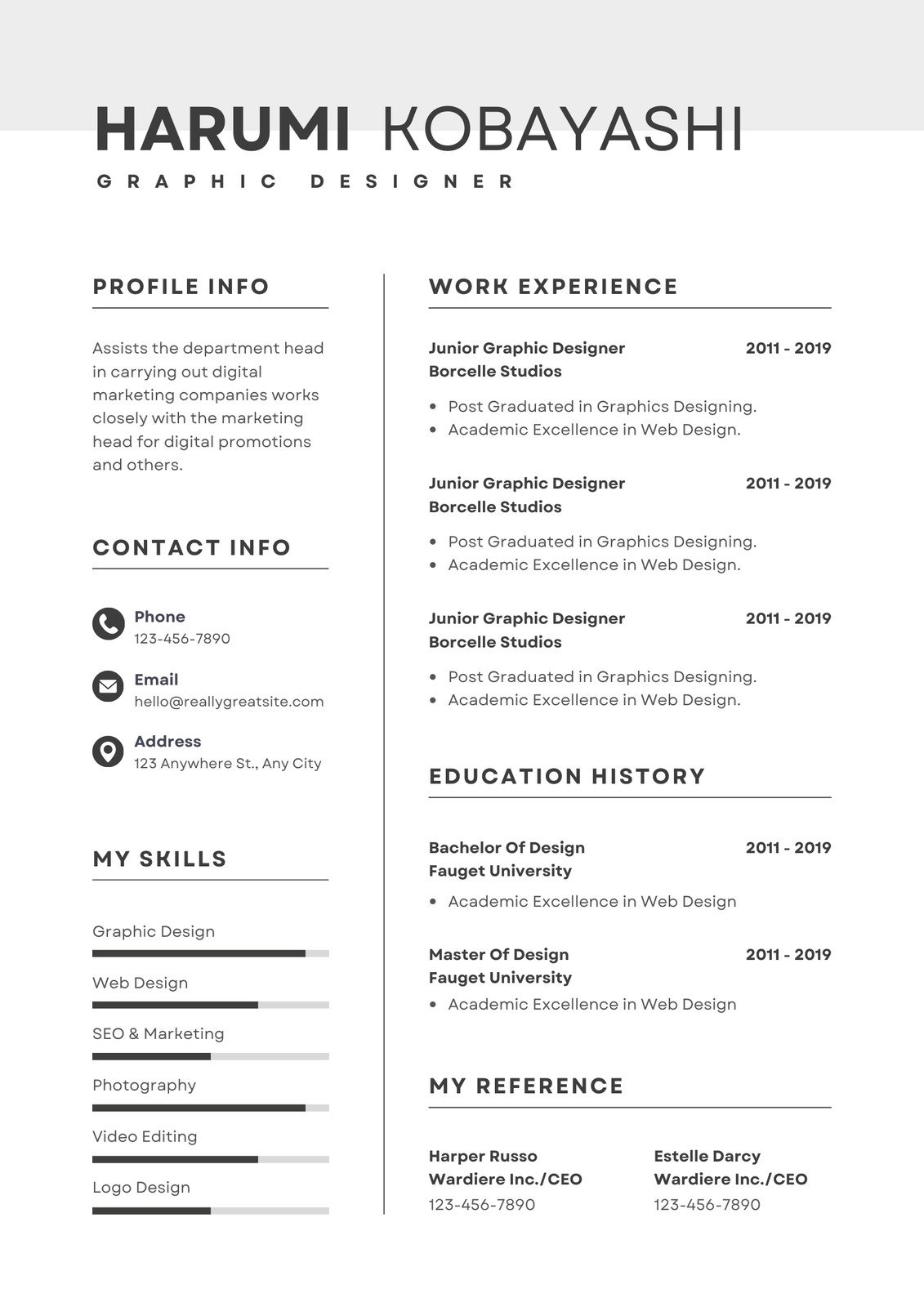 Free professional simple resume templates to customize | Canva