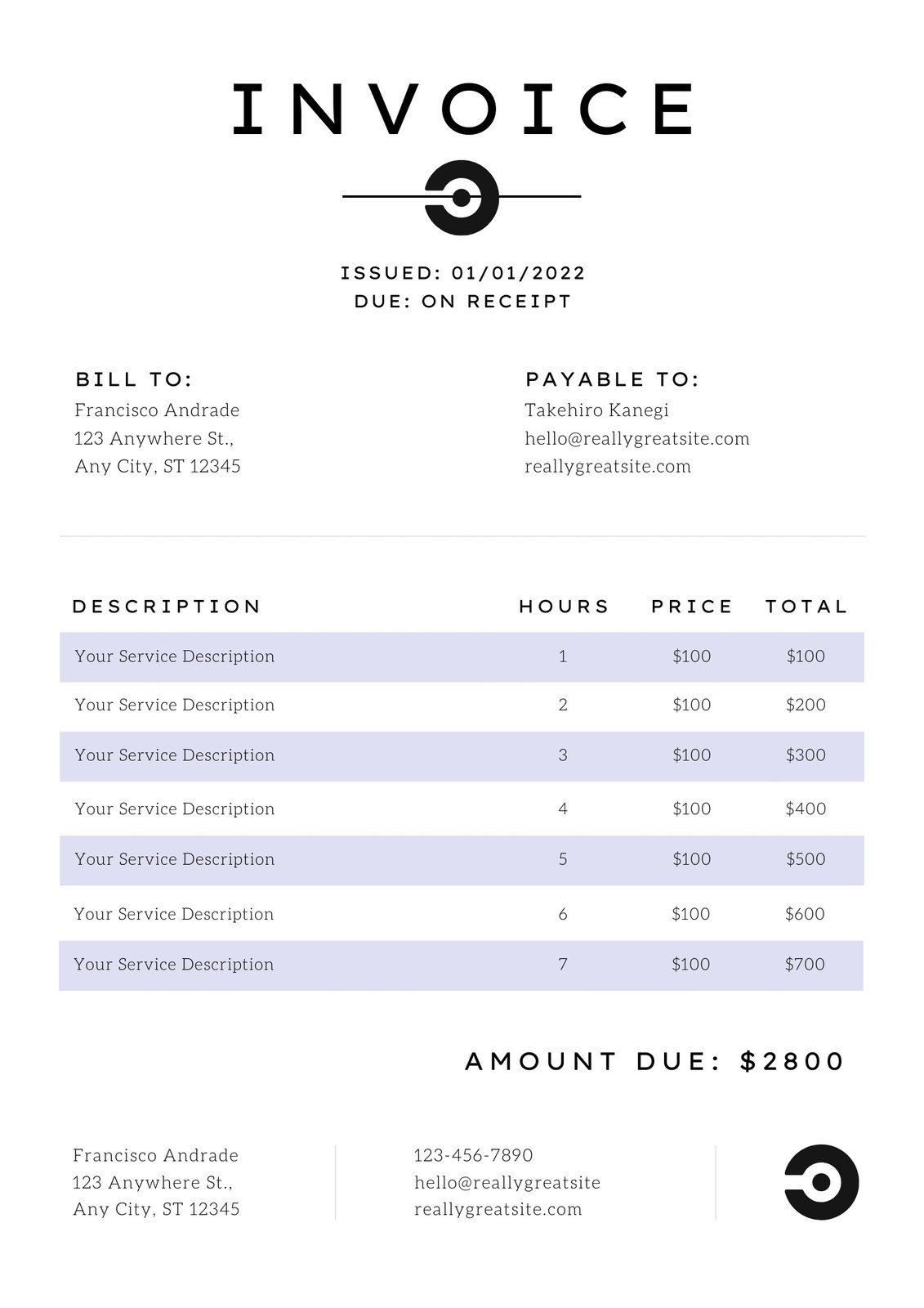 printable invoice template free download invoice simple - free blank ...