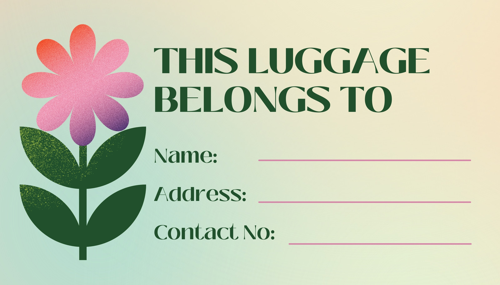 Free printable, customizable luggage tag templates