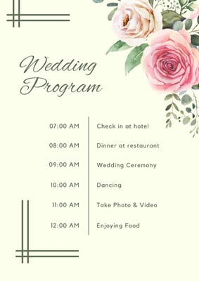 Free, custom printable wedding program templates | Canva