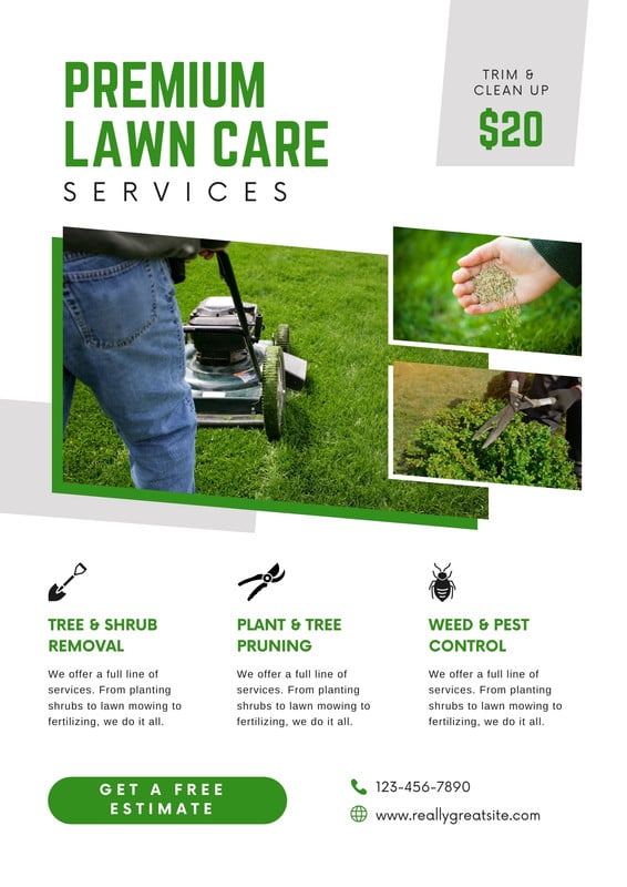 Free printable, customizable landscaping flyer templates | Canva