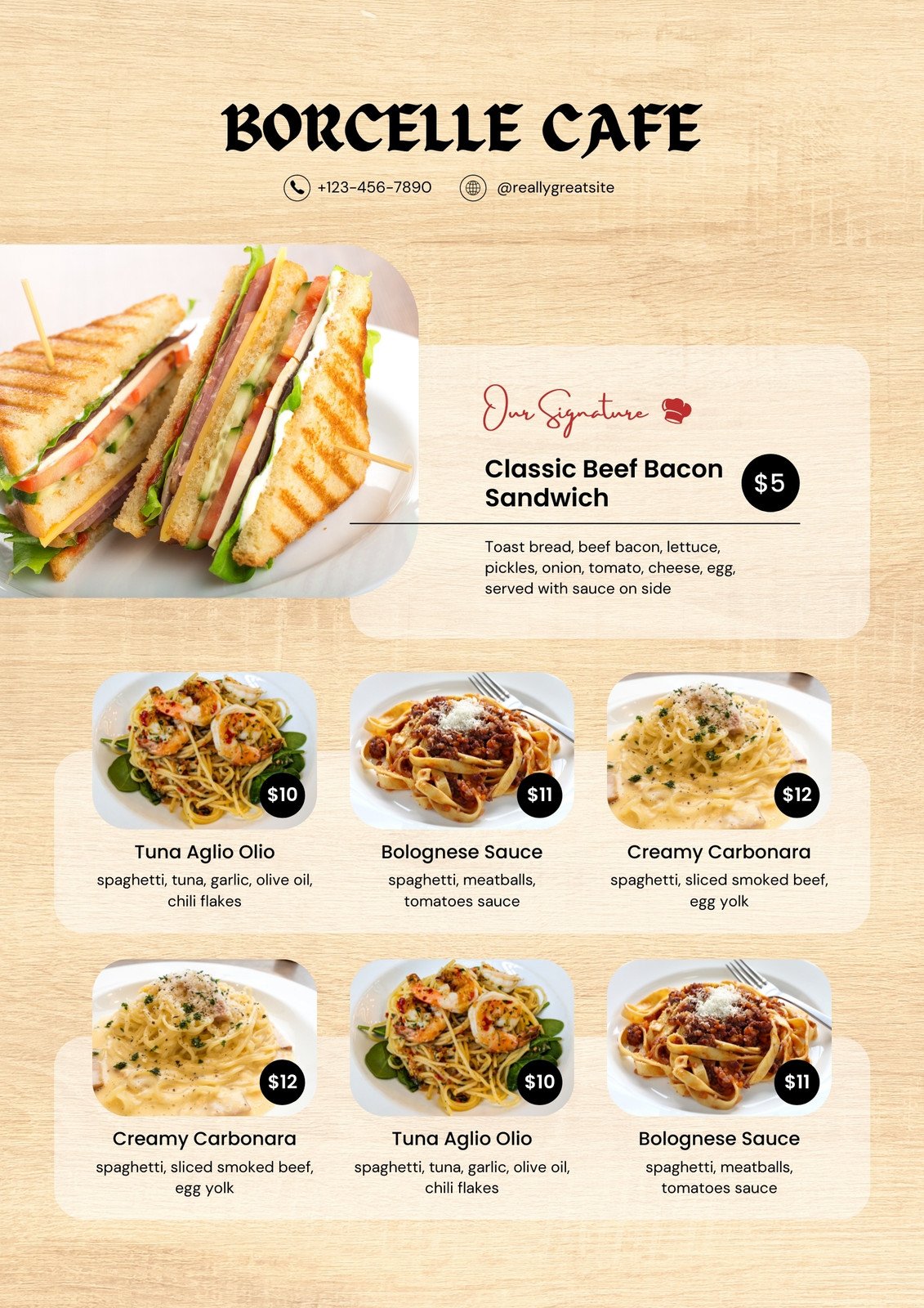 Page 5 - Free Printable, Customizable Lunch Menu Templates | Canva