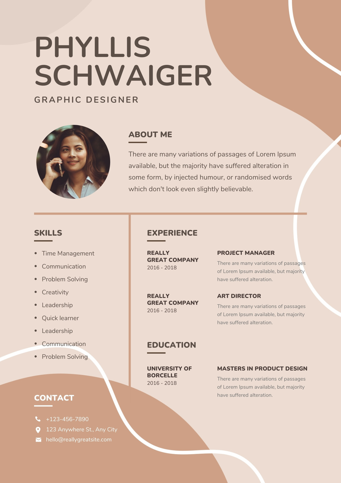 simple graphic designer resume