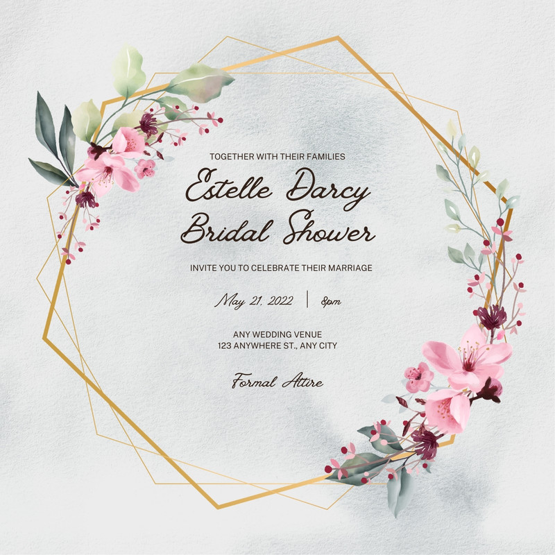 Free custom printable bridal shower invitation templates | Canva