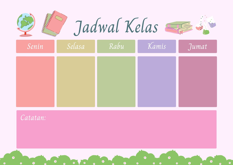 Gunakan Template Jadwal Kelas Keren Gratis Canva 5354