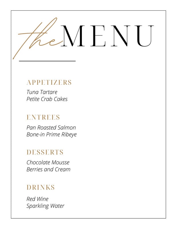 Free printable and customizable bar menu templates