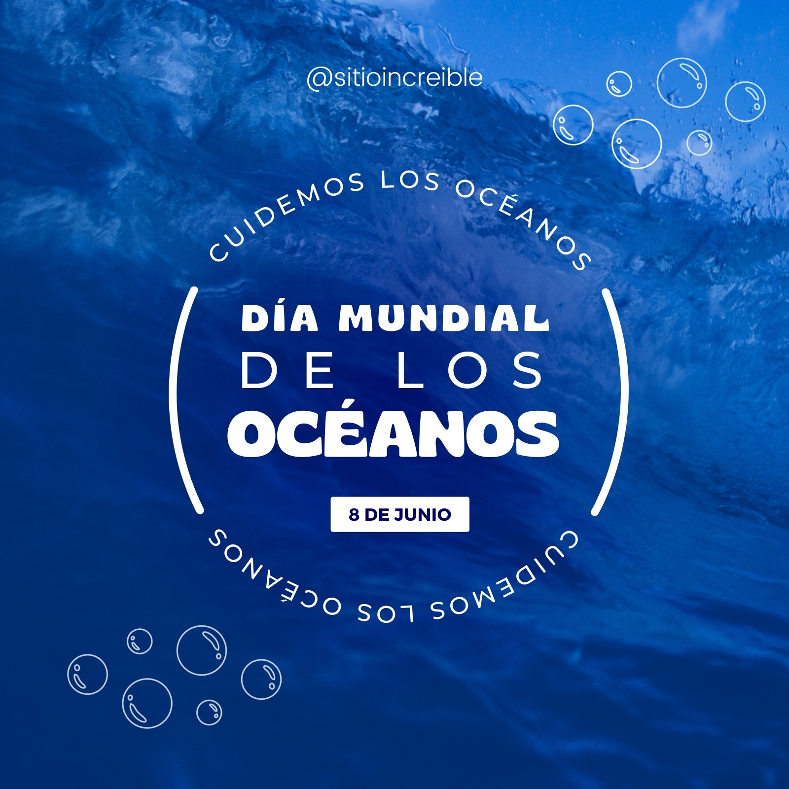 Post de instagram día mundial de los océanos hermoso azul
