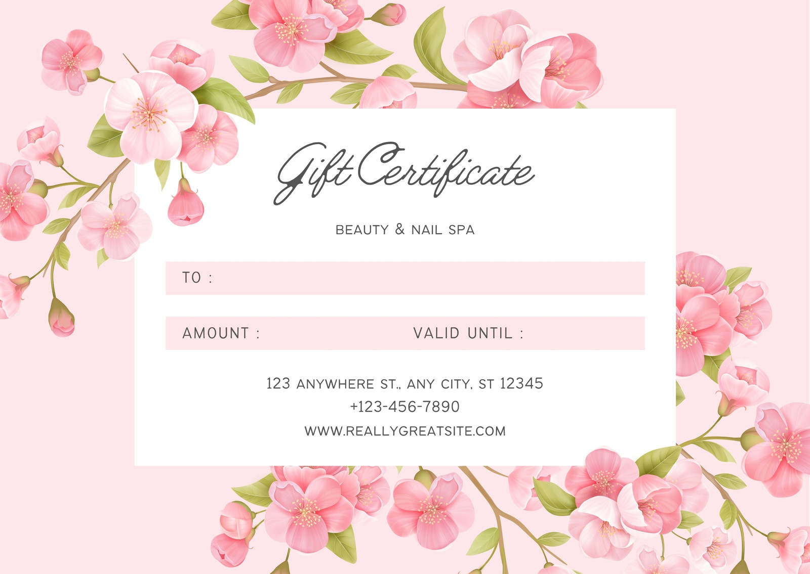 Gift Certificate Coupon Card