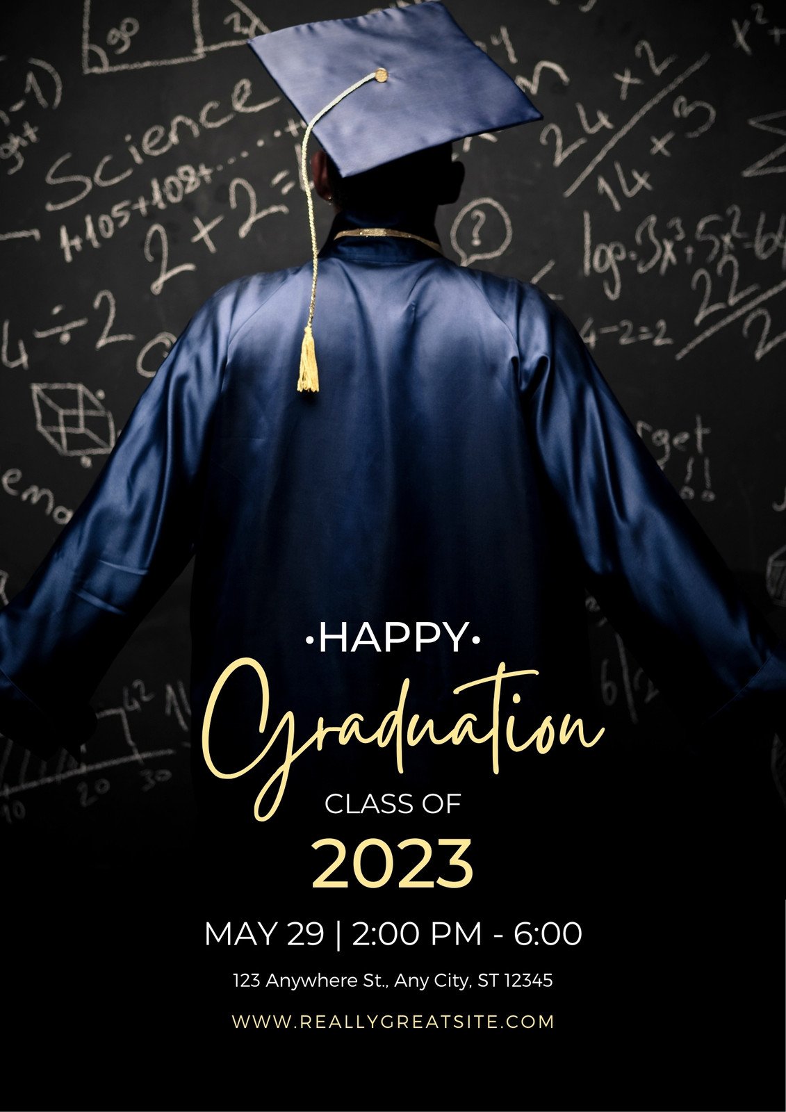 Black Gold Photo Happy Graduation 2023 Poster