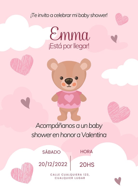 Plantillas Para Invitaciones De Baby Shower Gratis Canva