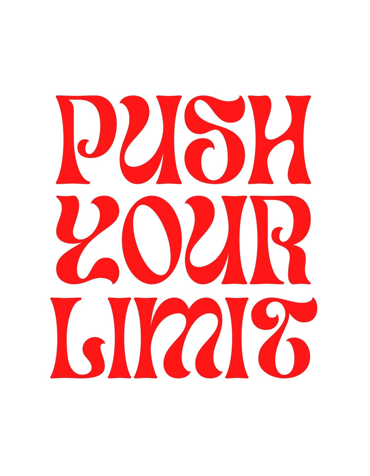 Red Typography Push Your Limit T-Shirt