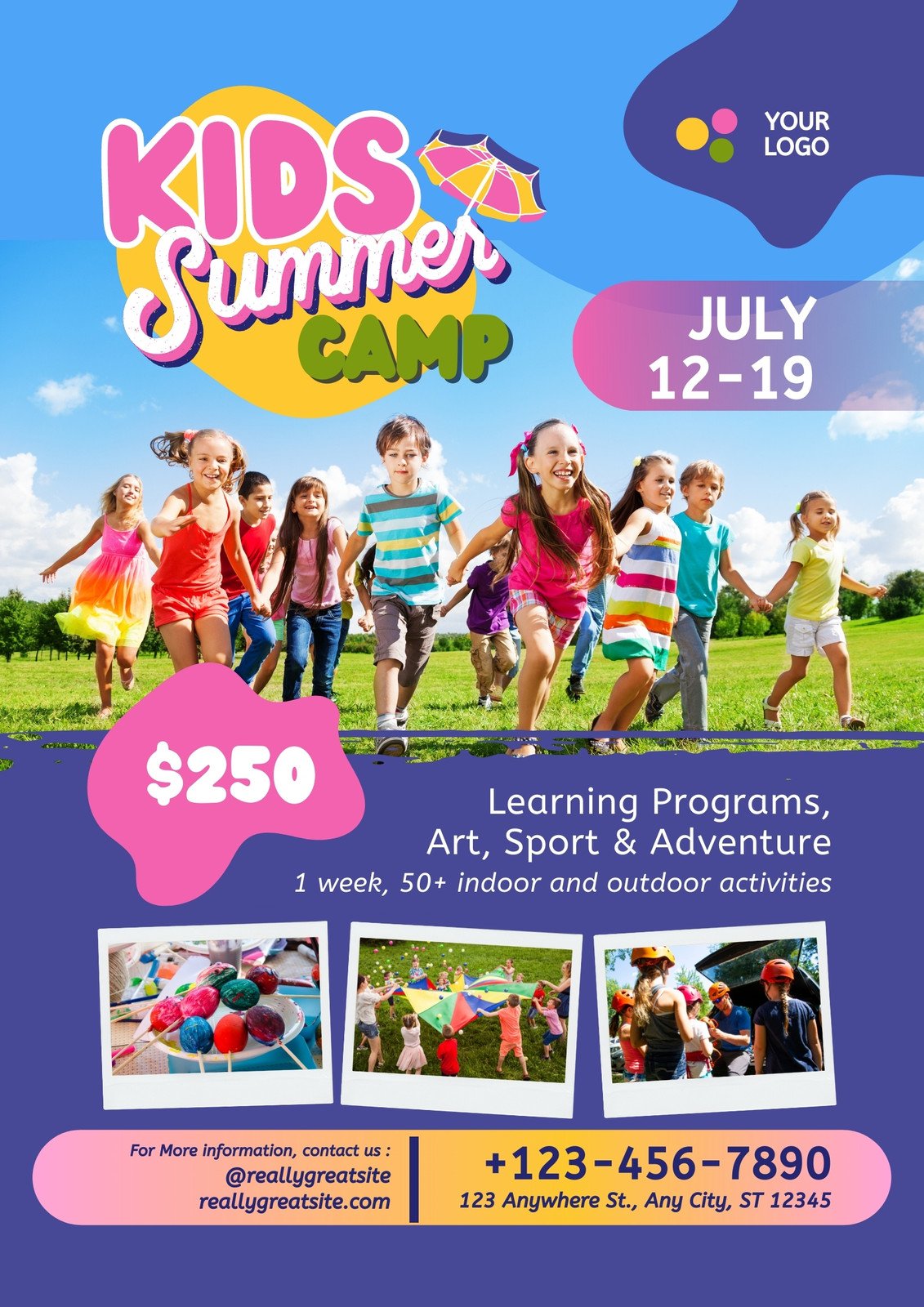 youth camp flyer template