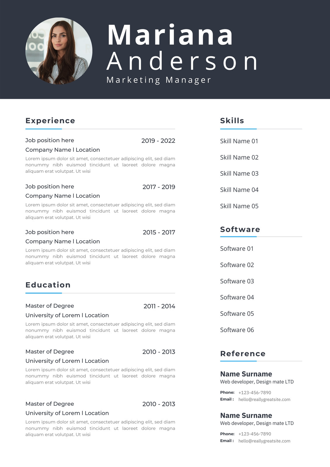 Page 13 - Free custom printable corporate resume templates | Canva