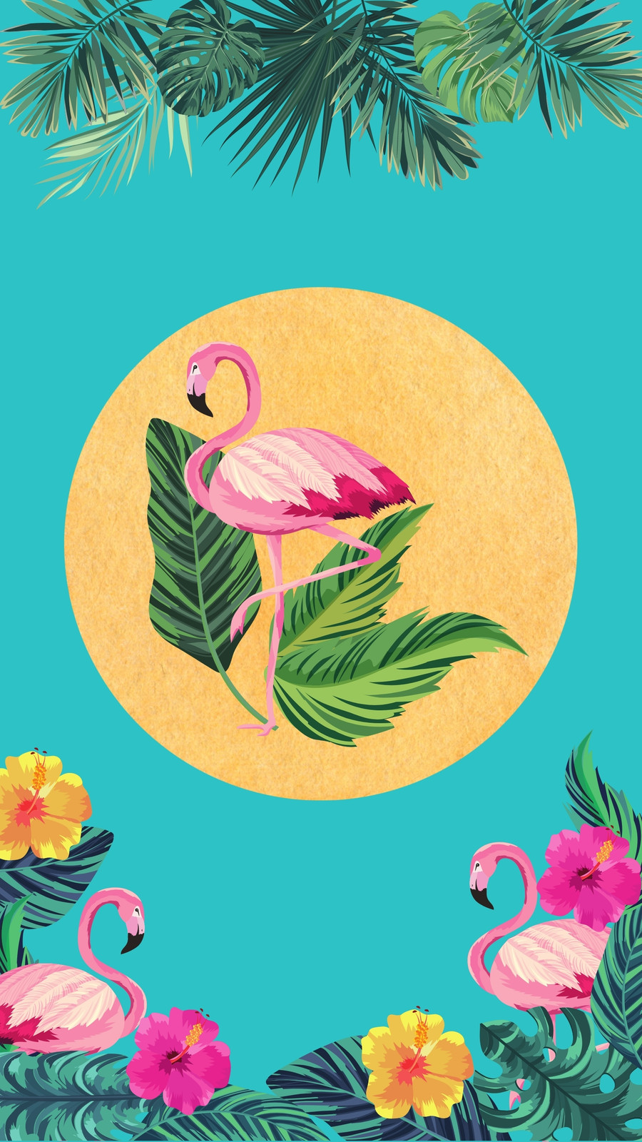 Free Phone Wallpaper  Good Vibes Only - Skipping Flamingo