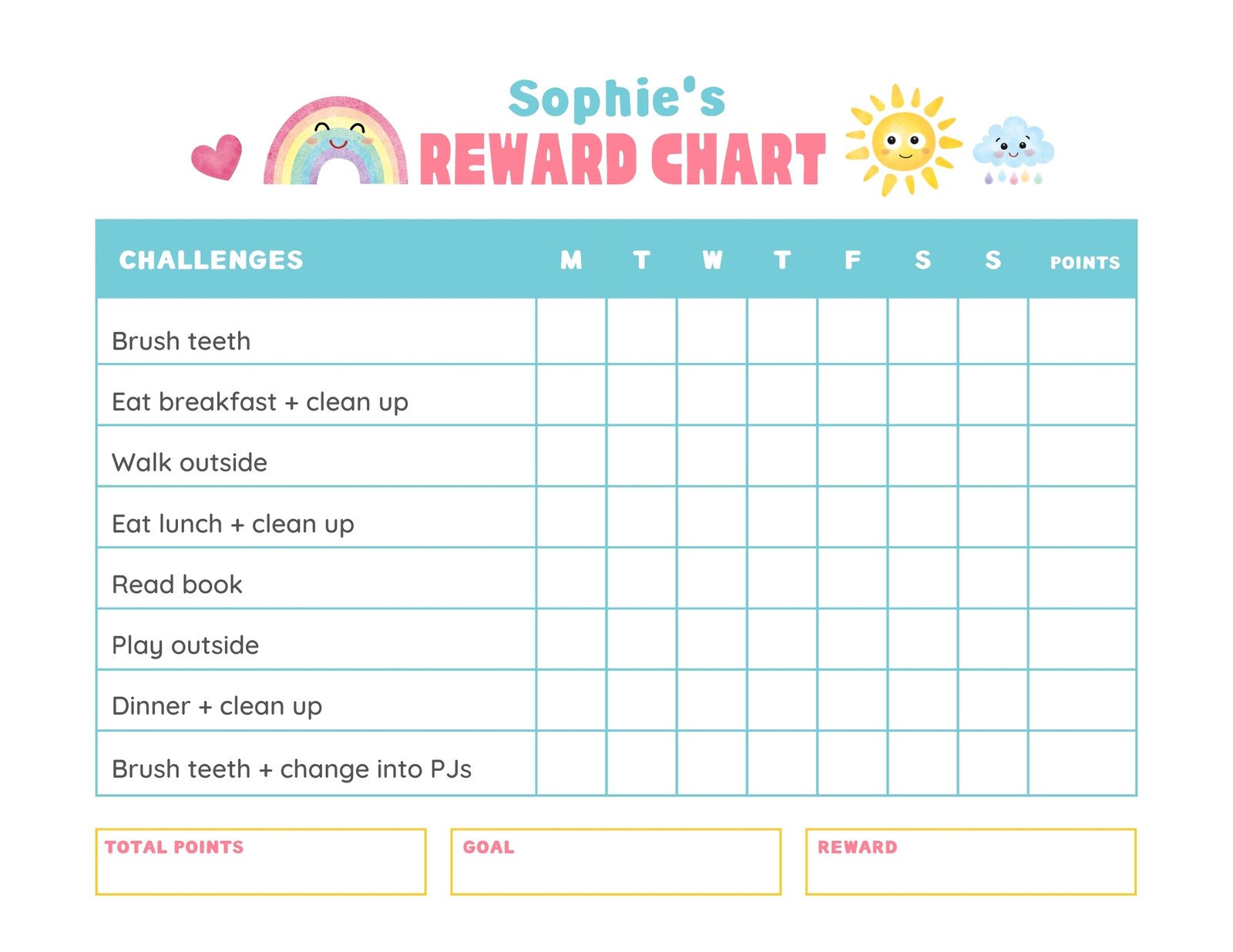 22 Printable Reward Charts For Kids (PDF, Excel Word), 49% OFF