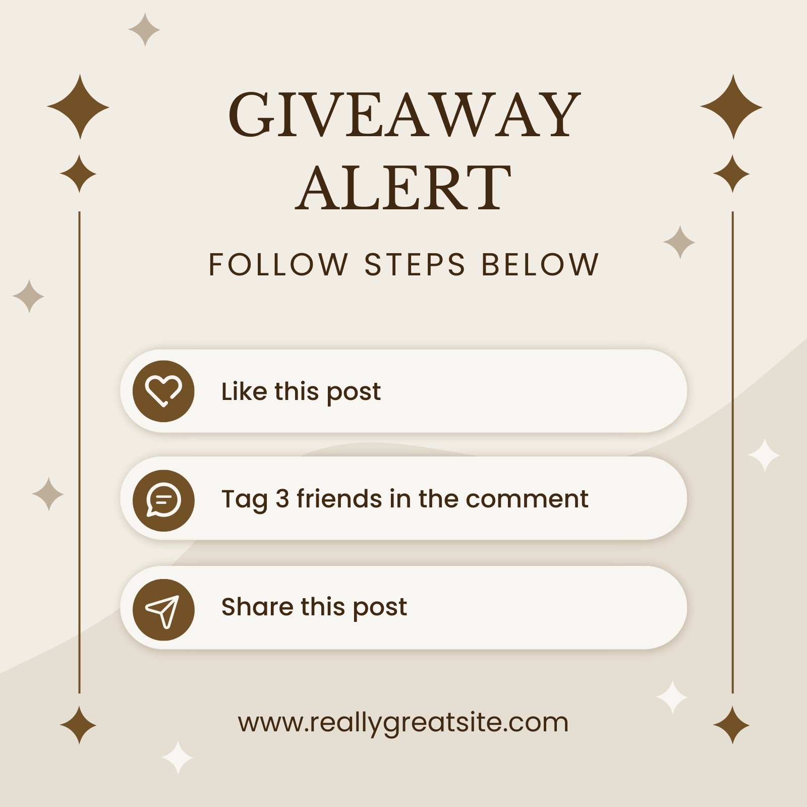 Giveaway Flyer instagram post Template