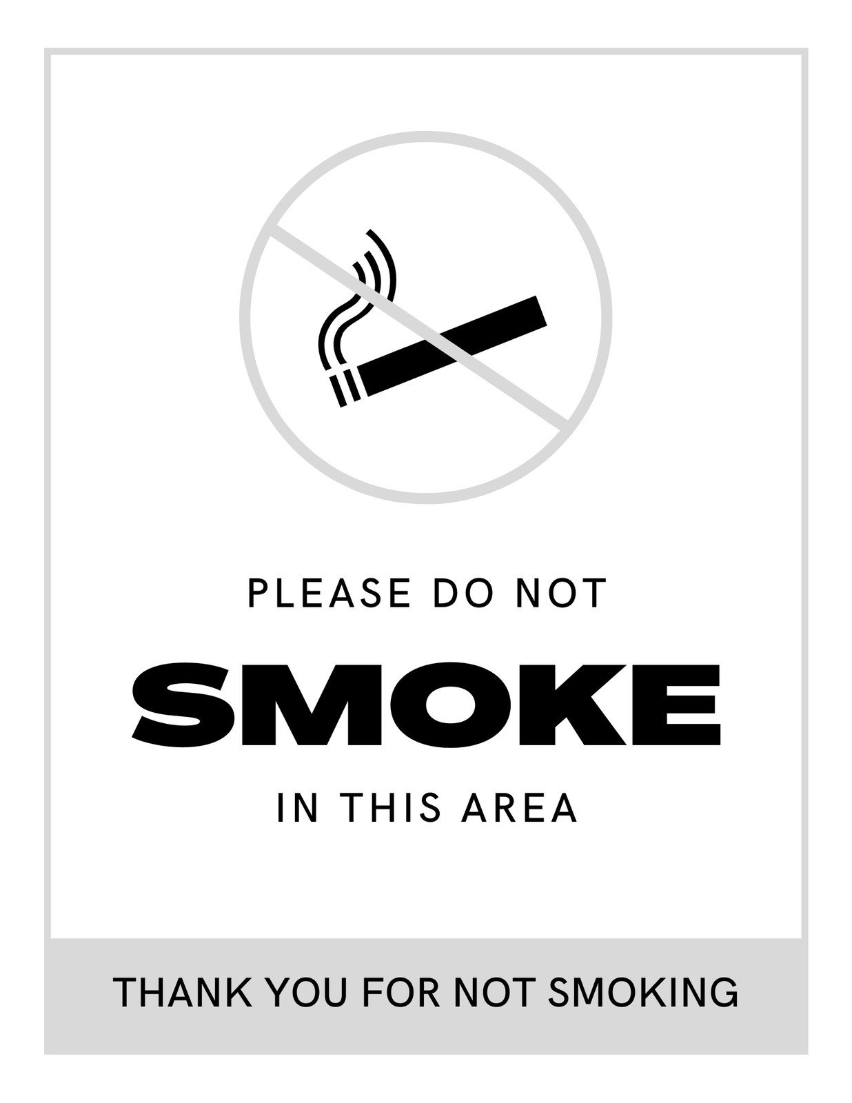 no smoking area black and white