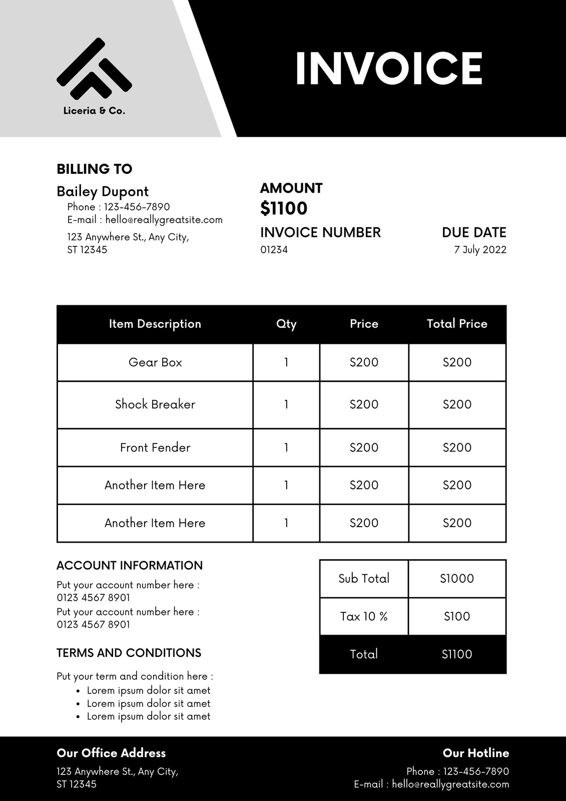Page 12 - Free, printable, professional invoice templates to customize |  Canva
