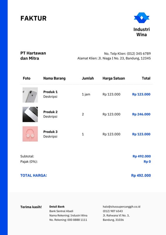 Halaman 9 Pilih Desain Contoh Invoice Faktur Gratis Canva 2639