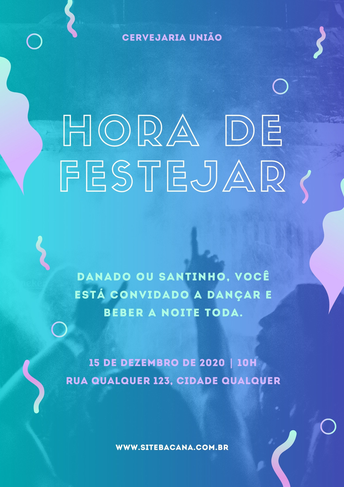 Cartaz de festa de discoteca. Folheto de festa noturna de dança e