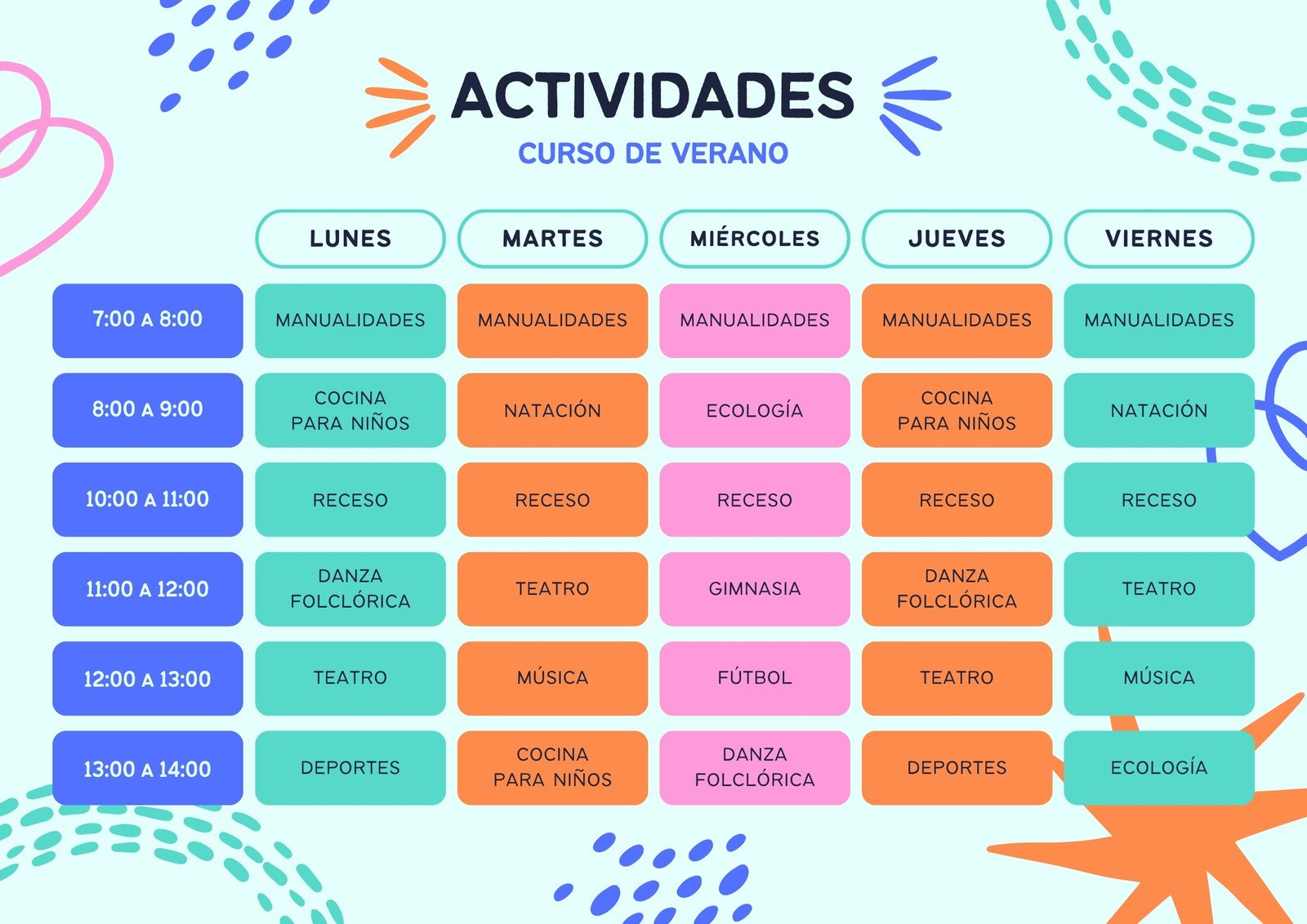 Como Hacer Un Horario De Actividades Para Niños