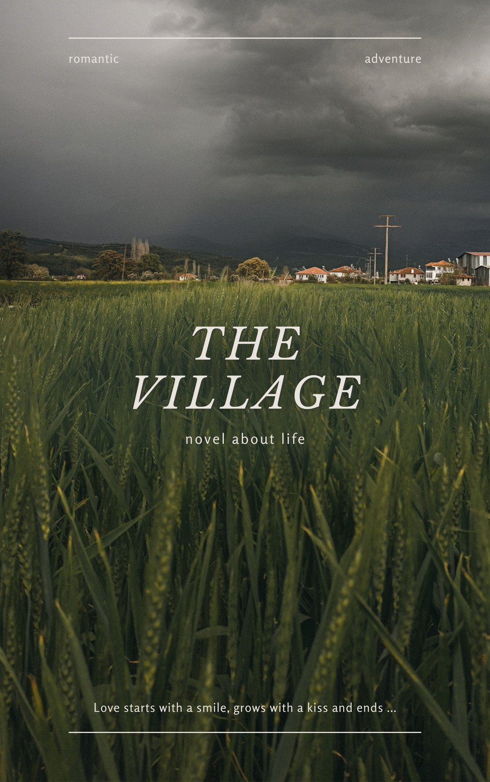 Dark Minimal Modern Village Photo Field Book Cover