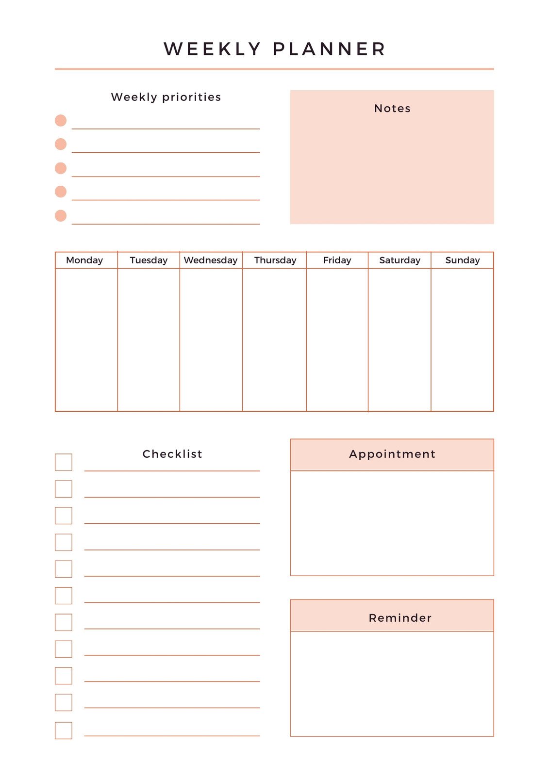 free planner download