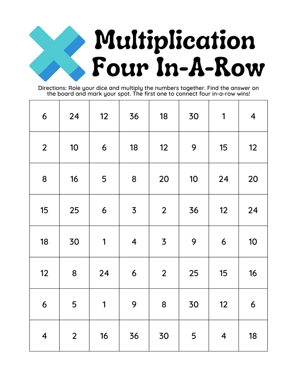 Free multiplication worksheet templates to use and print