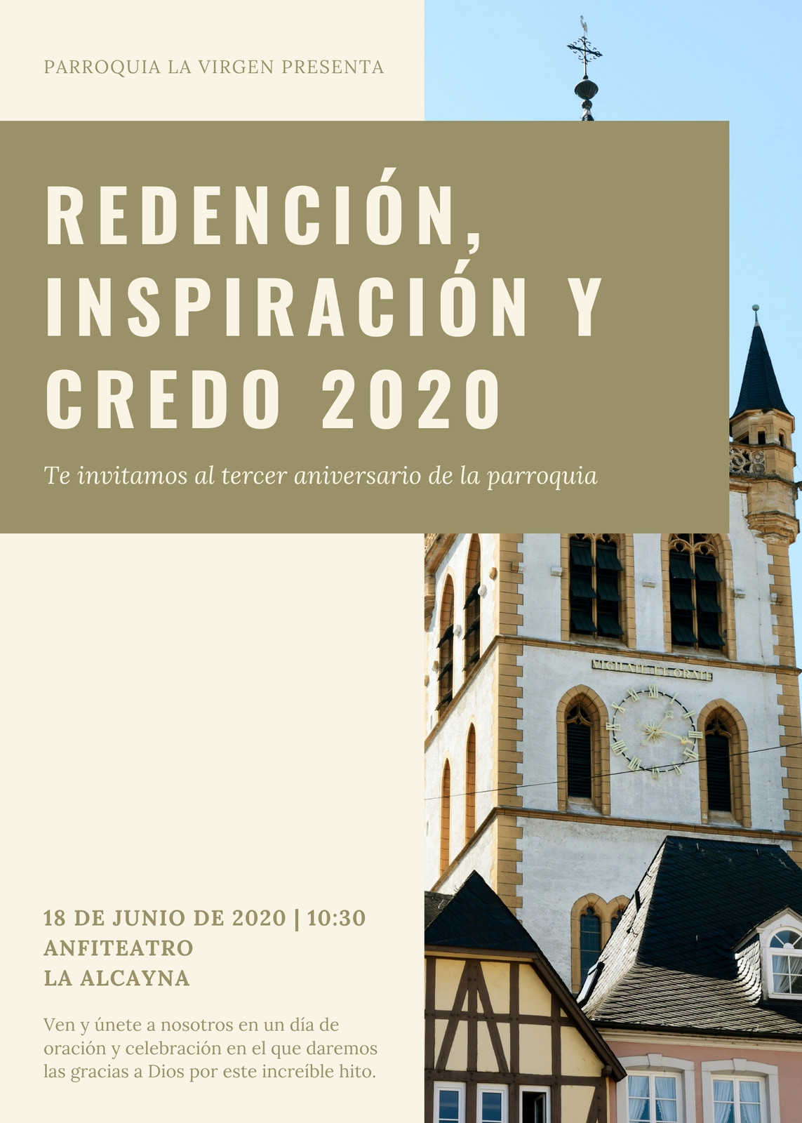 folleto de celebración del aniversario de la iglesia