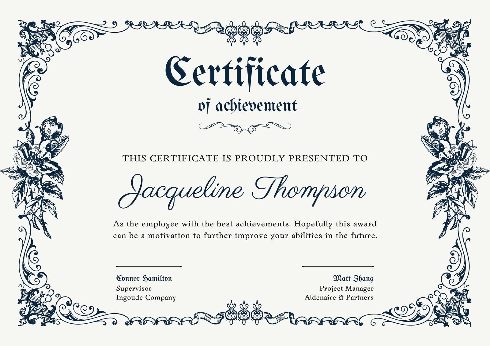 Modern Vintage Certificate of Achievement