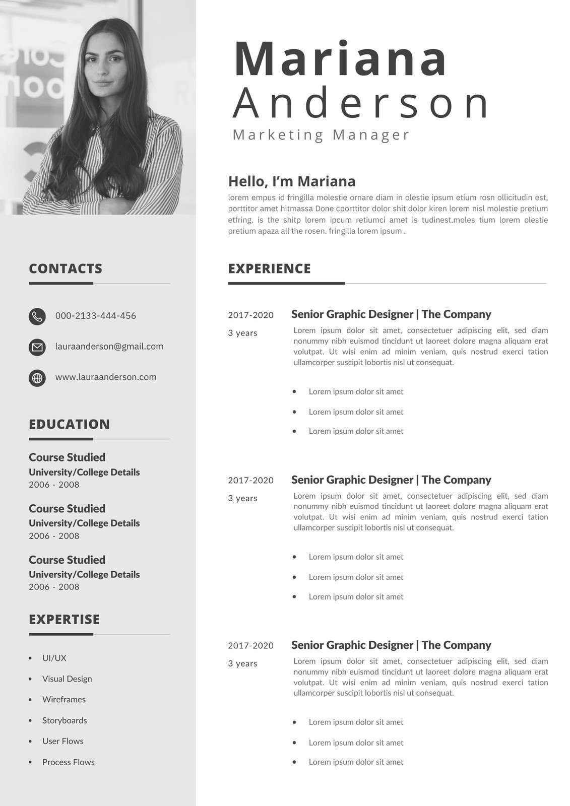 Page 3 - Free, printable, customizable creative resume templates | Canva
