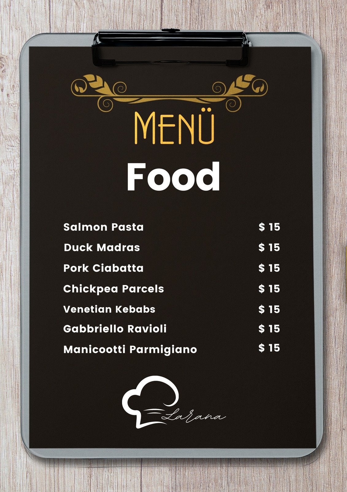 Yellow Black Photo Lunch Weekly Menu - Templates by Canva