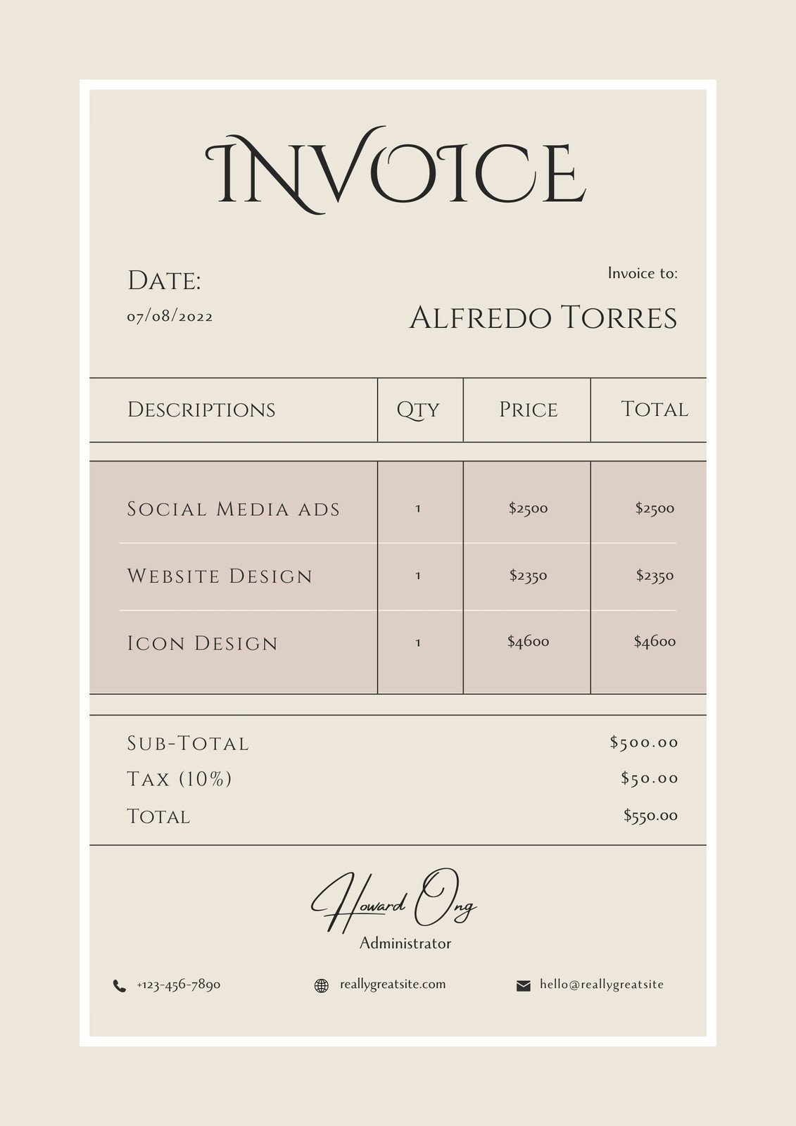 Page 10 - Free, printable, professional invoice templates to customize |  Canva