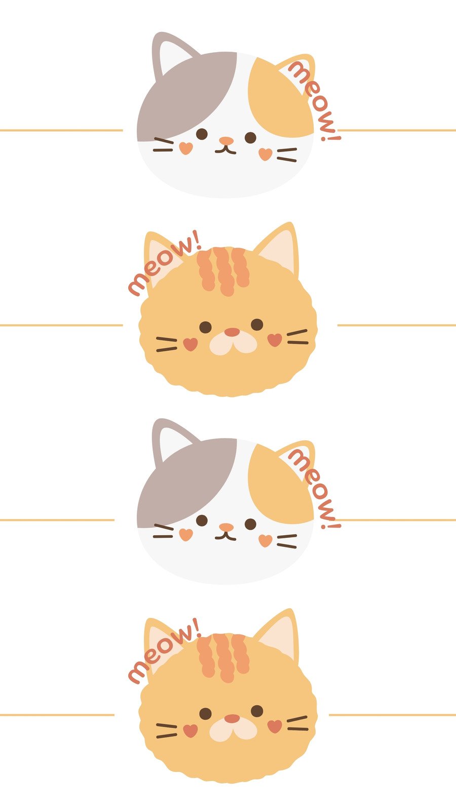 Free customizable cat phone wallpaper templates