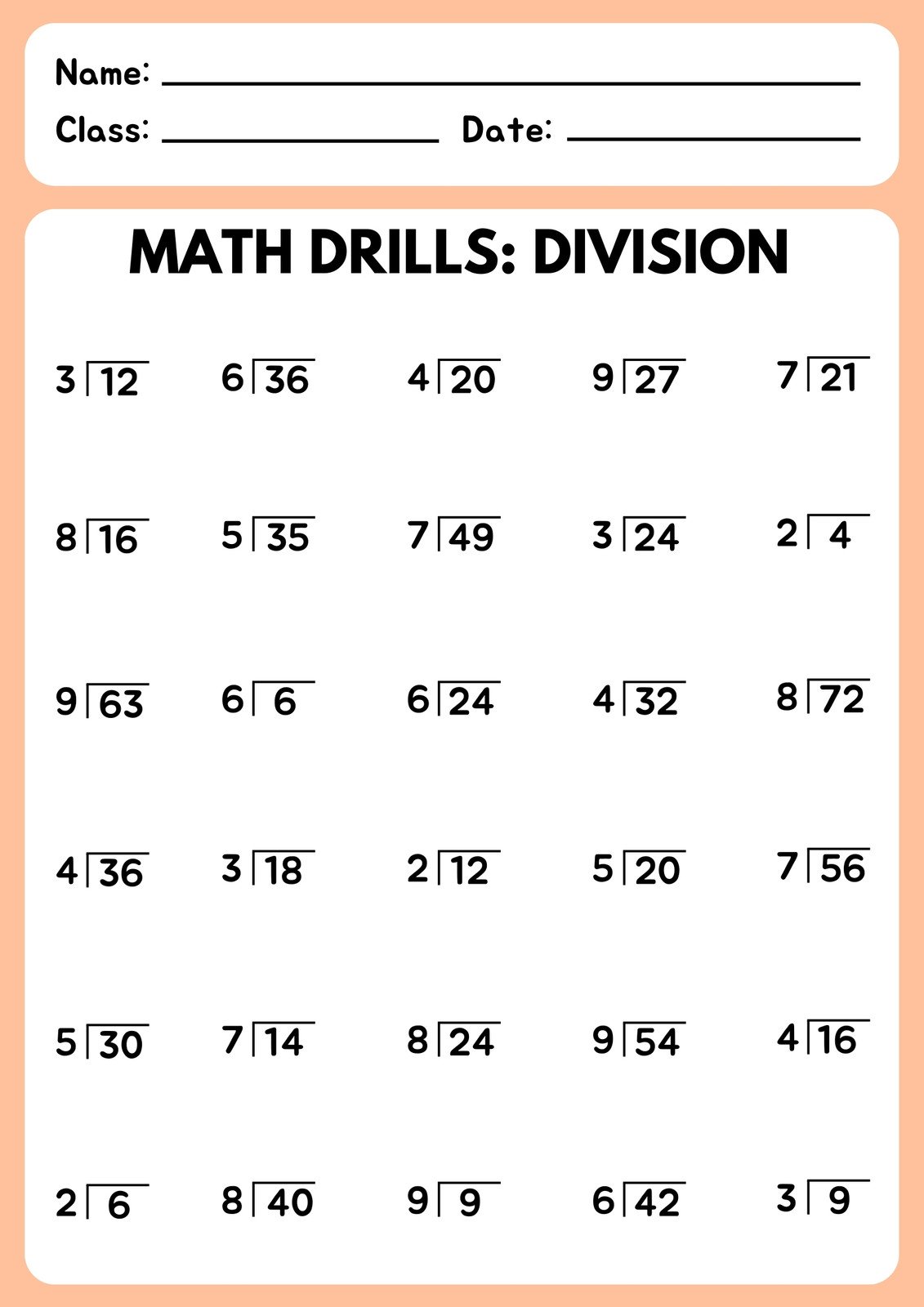 Easy Division Worksheets Printable
