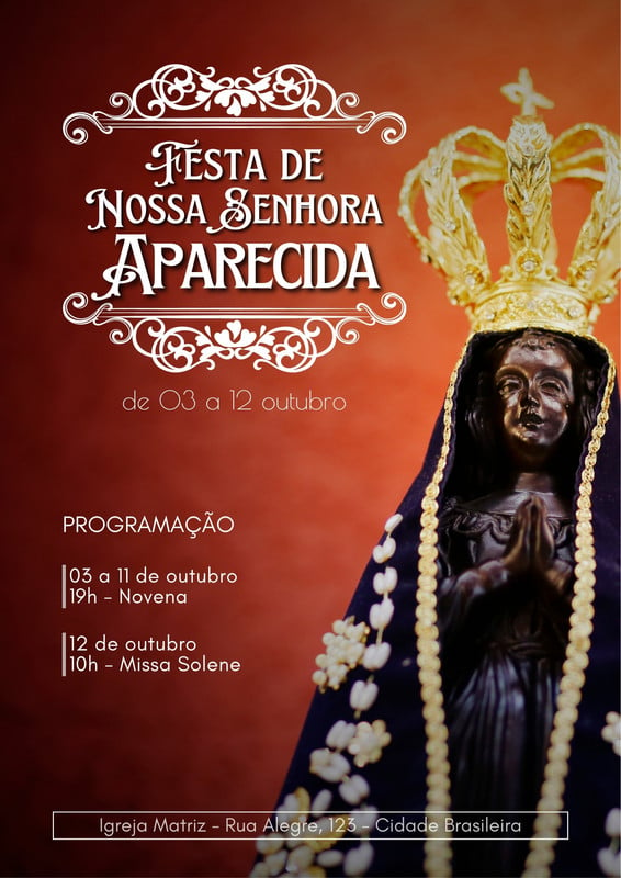 Modelos gratuitos e personalizáveis de nossa senhora aparecida Canva