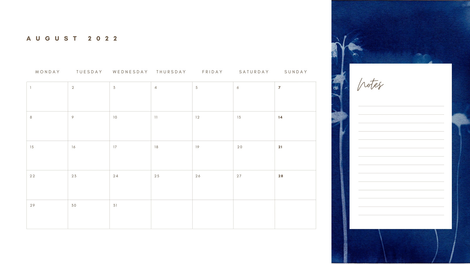 free printable customizable monthly calendar templates canva