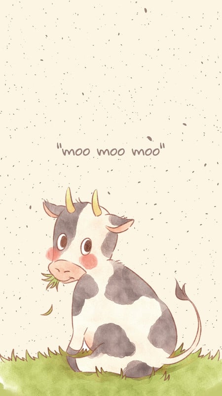 Download Enjoy the adorableness of this kawaii cow Wallpaper  Wallpapers com