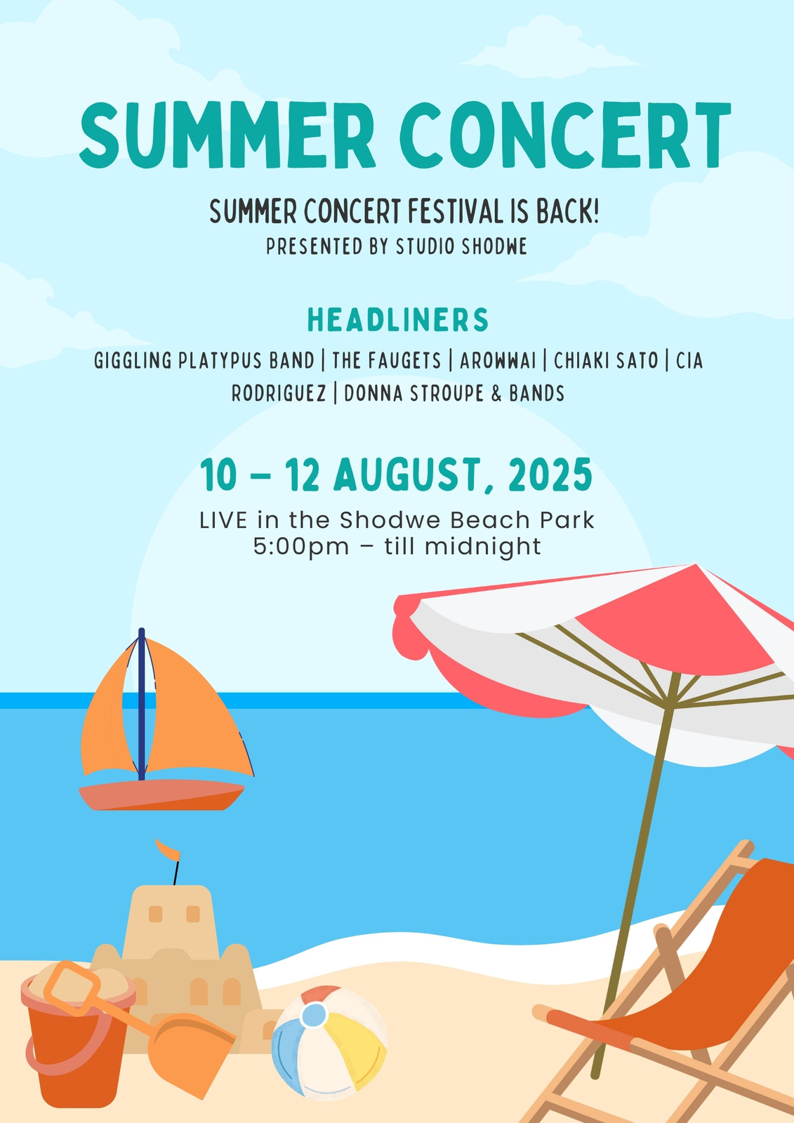 Beach festival 2025 poster illustration