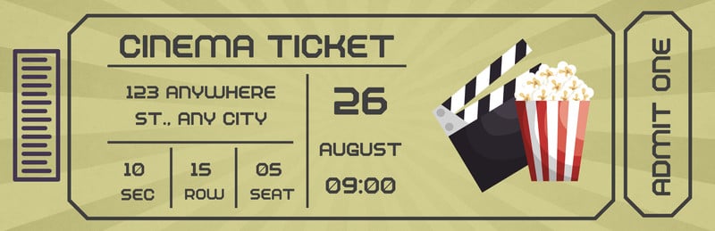 Free, printable and customizable movie ticket templates | Canva