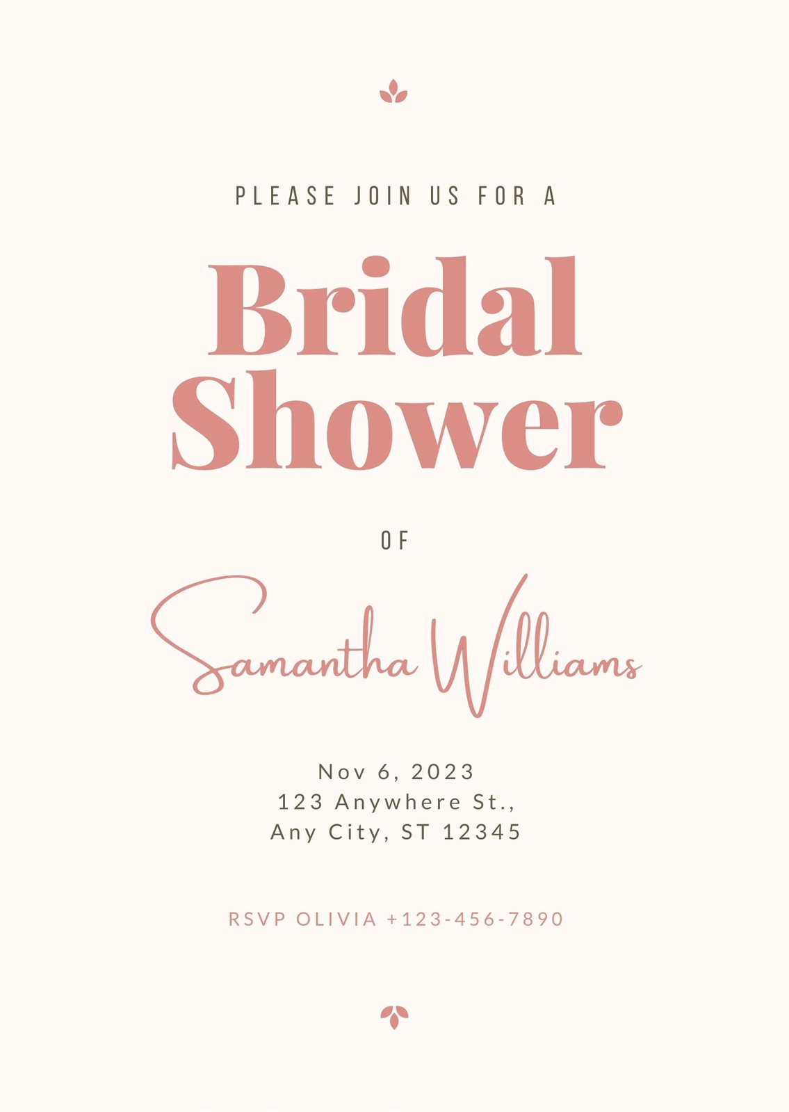 Free and customizable bridal shower templates
