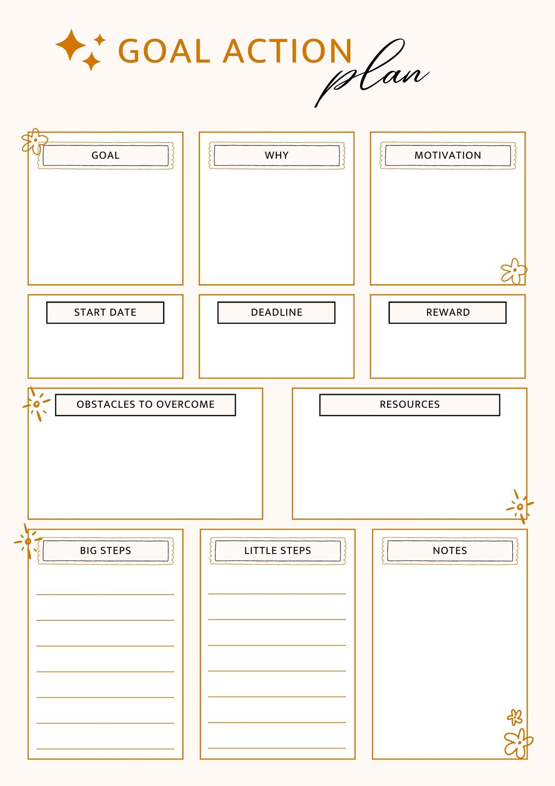 Free and customizable goals templates