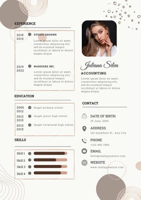 Free accounting resume templates to edit and print | Canva